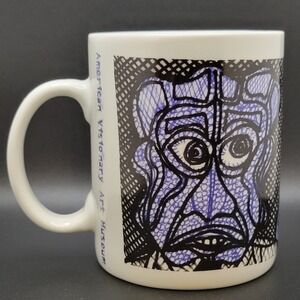 Vtg 1994 Ted Gordon AVAM Art Ceramic Coffee Mug 12oz Abstract Portrait Signed
